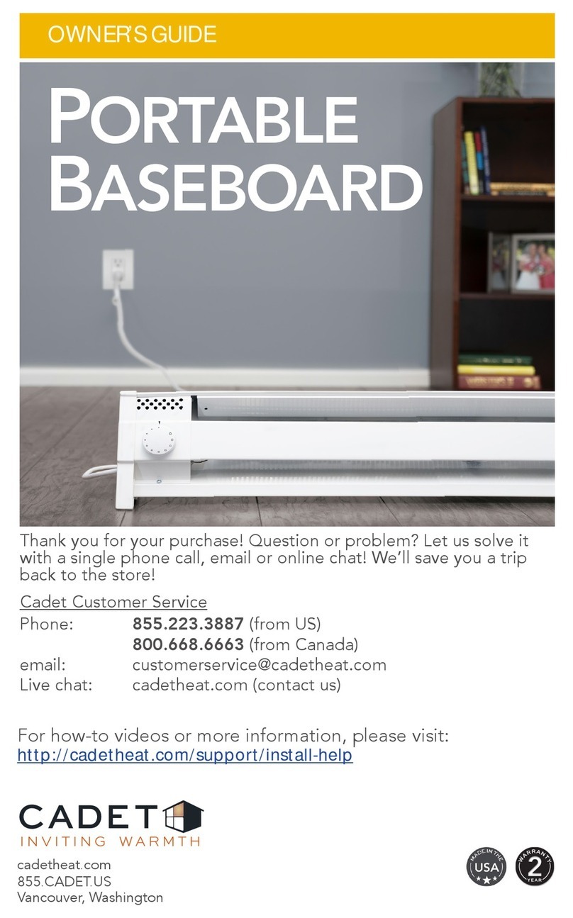 Cadet Portable Baseboard User manual