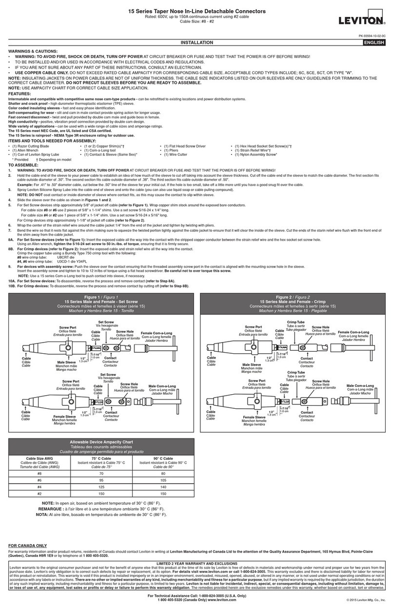 Leviton 15 Series User manual