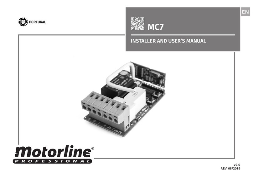 Motorline professional MC7 Operation and installation manual
