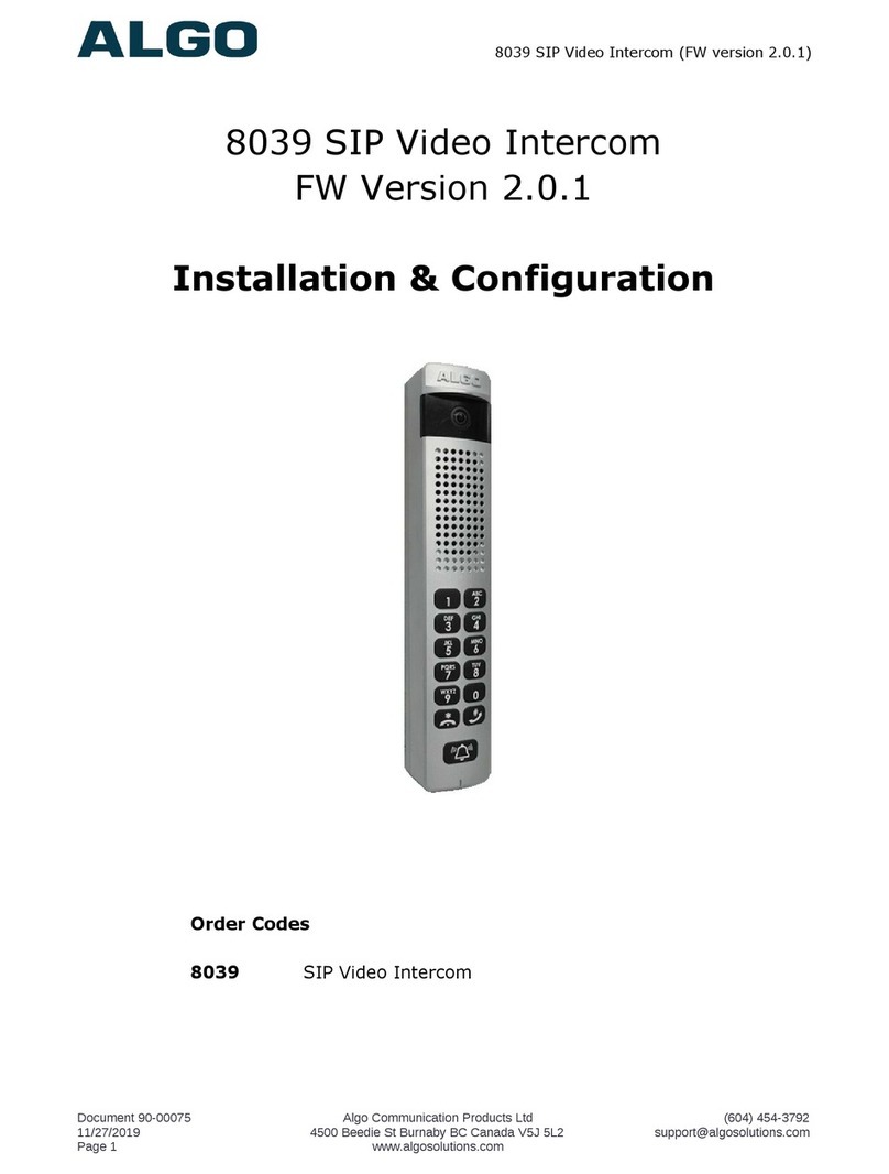 Algo 8039 User manual