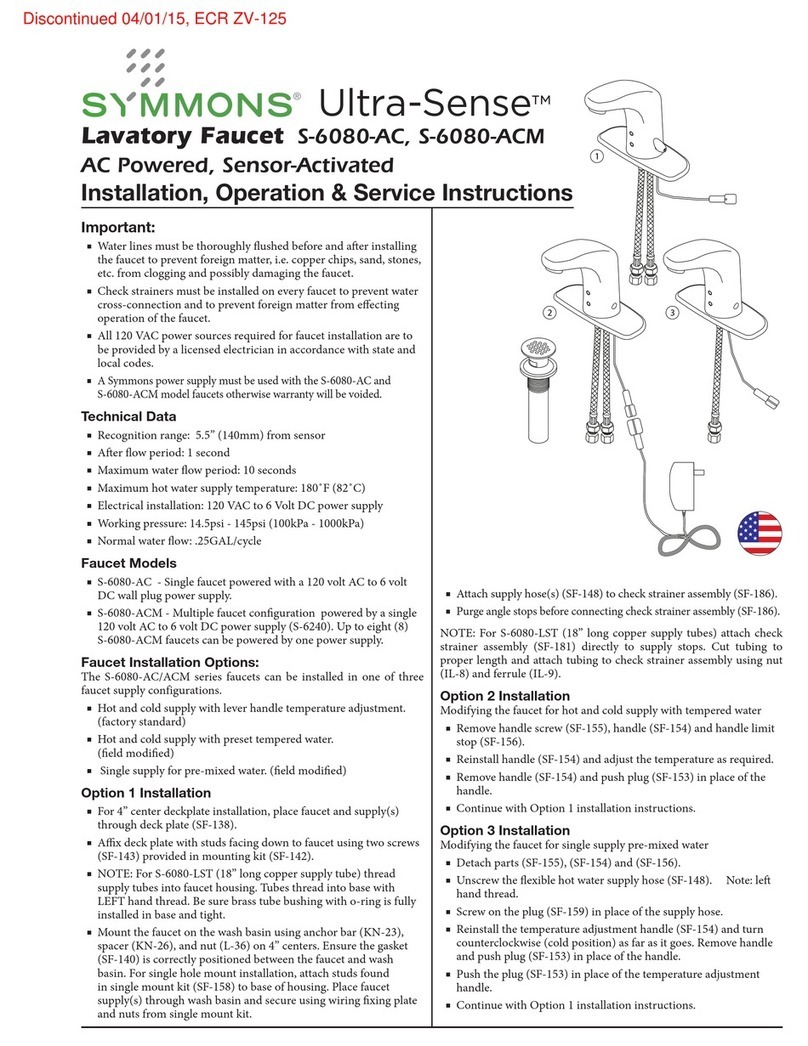 Symmons Ultra-Sense S-6080-ACM Operation manual