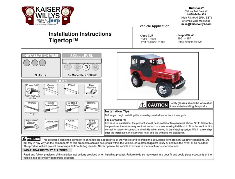 Kaiser Willys Tigertop 51405 installation instructions