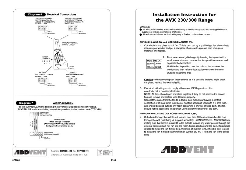 Addvent AVX 230 Series Installation instruction