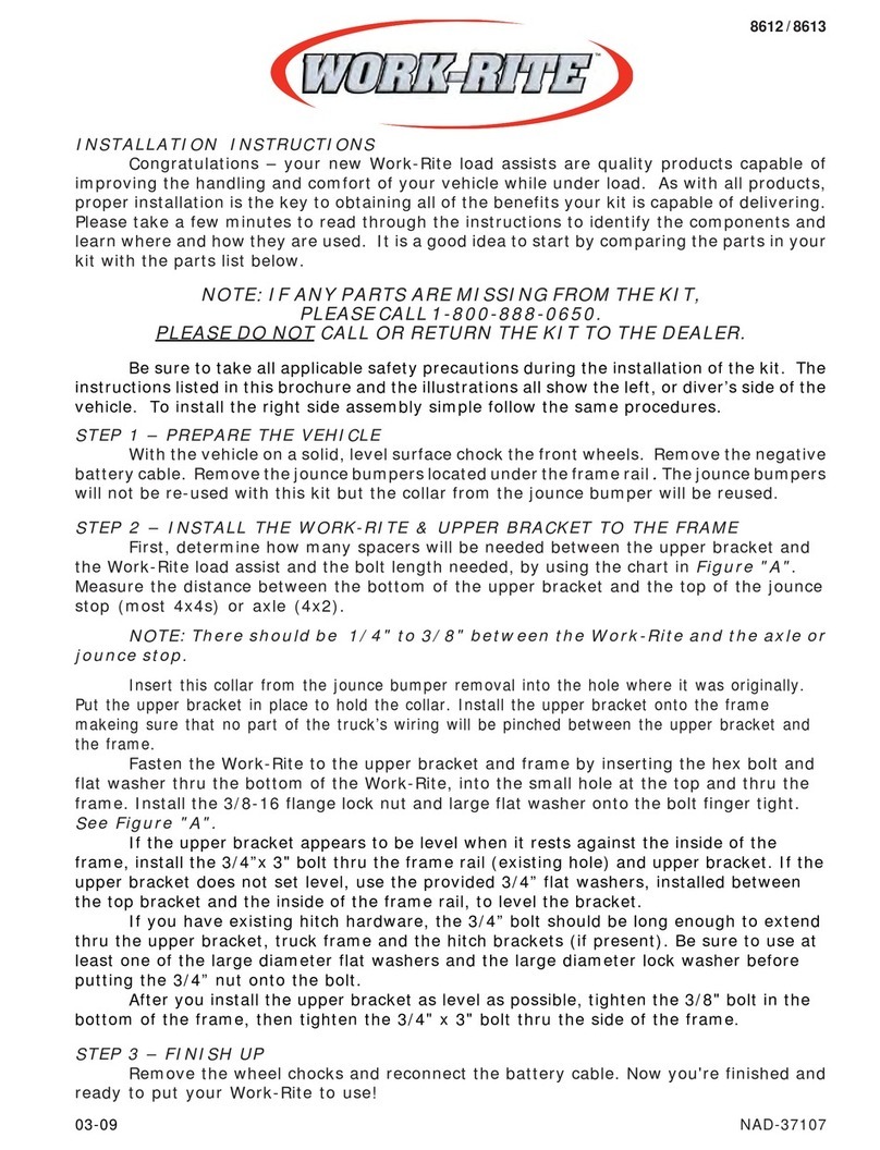 Workrite 8612 installation instructions