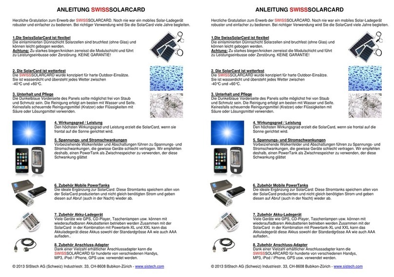 Sistech SWISSSOLARCARD User manual