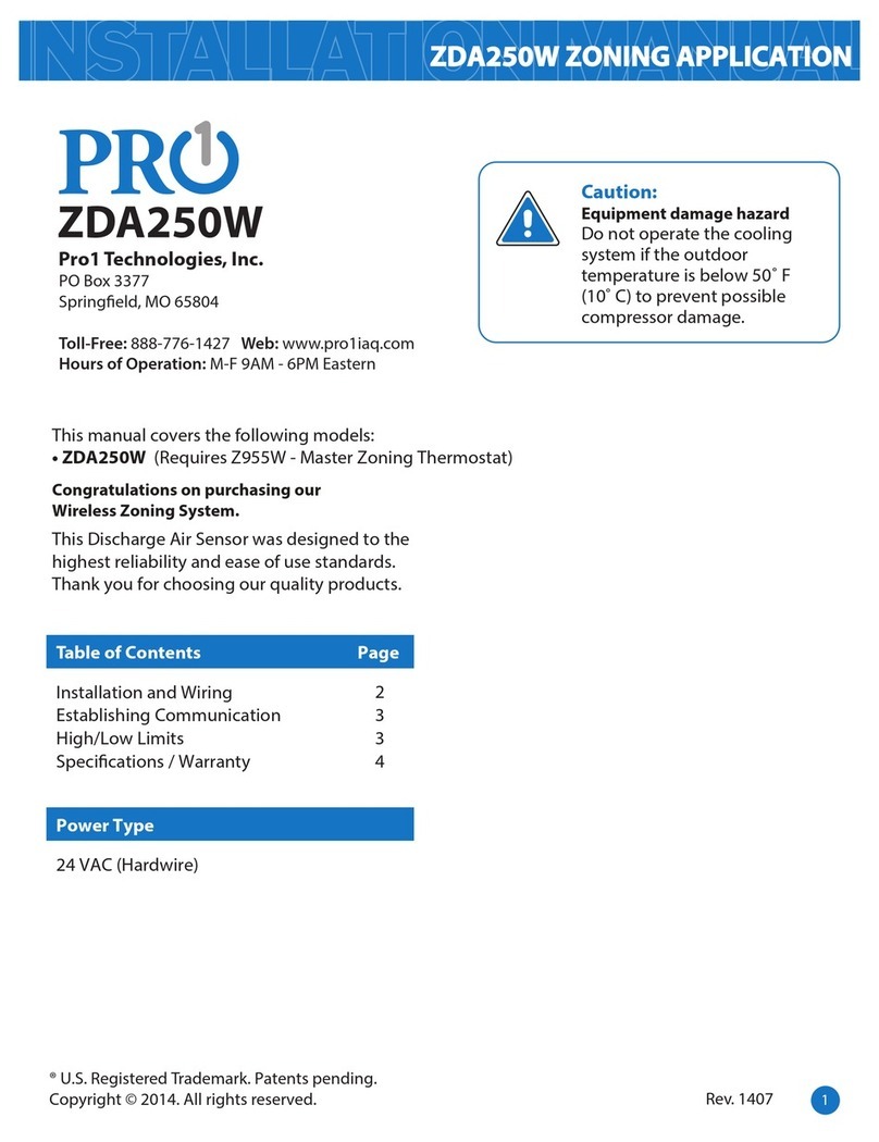 Pro1 Technologies ZDA250W User manual