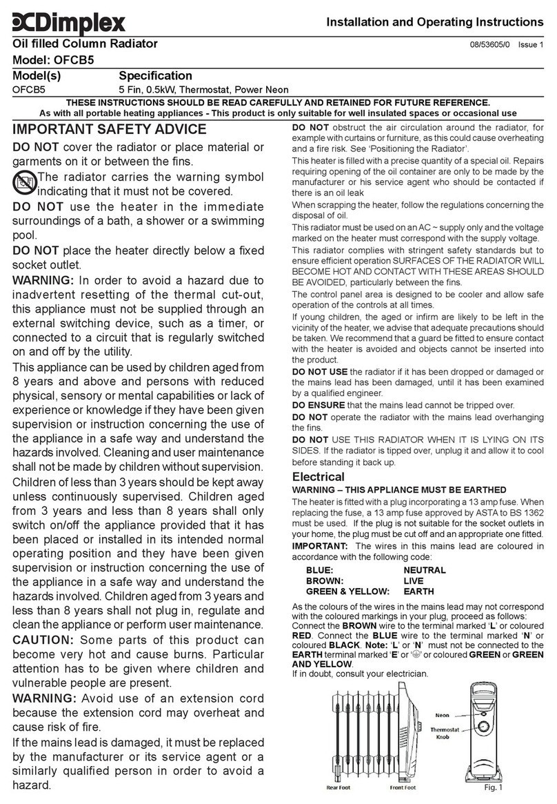 Dimplex OFCB5 User manual