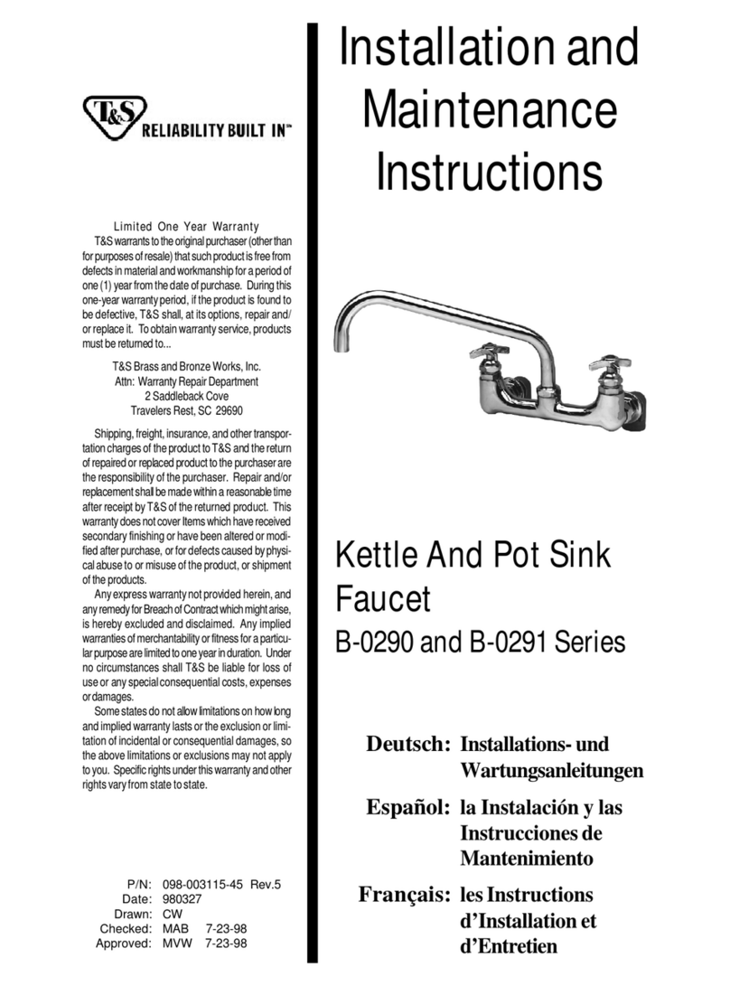 T&S B-0291 Series User manual