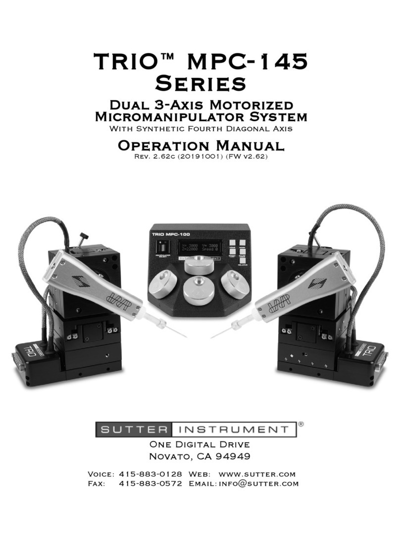 Sutter Instrument TRIO MPC-145 Series Operation manual