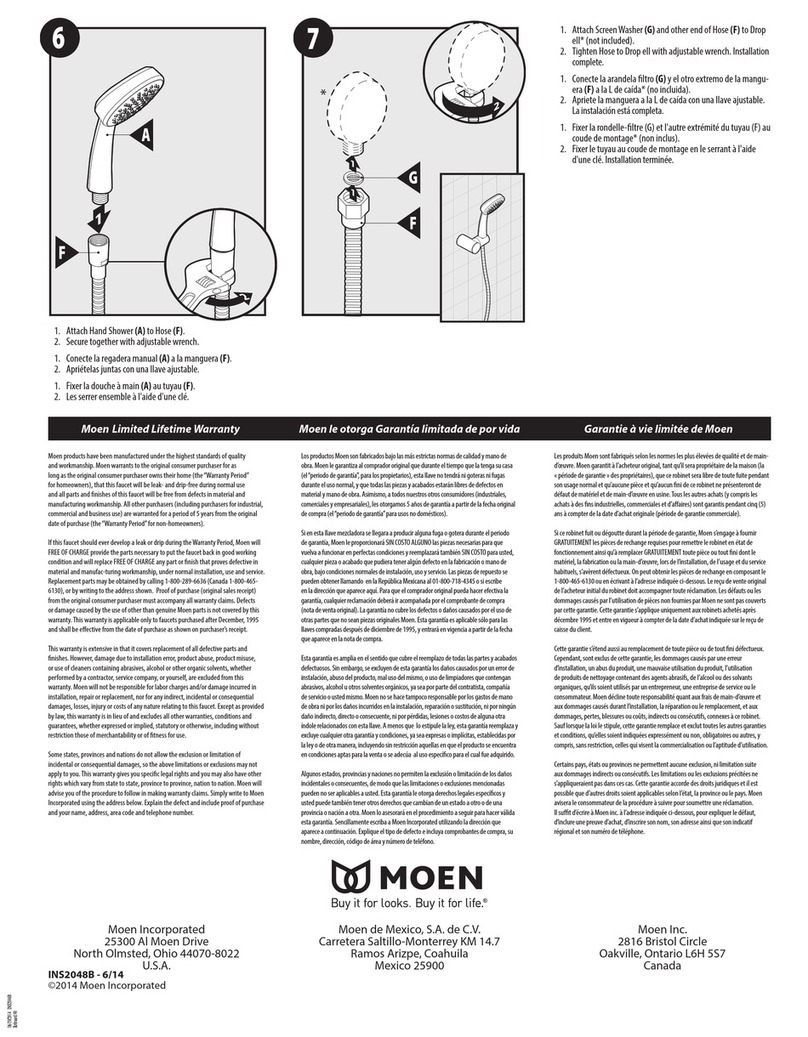 Moen 3865 Series User manual Moen 3865 Series User manual