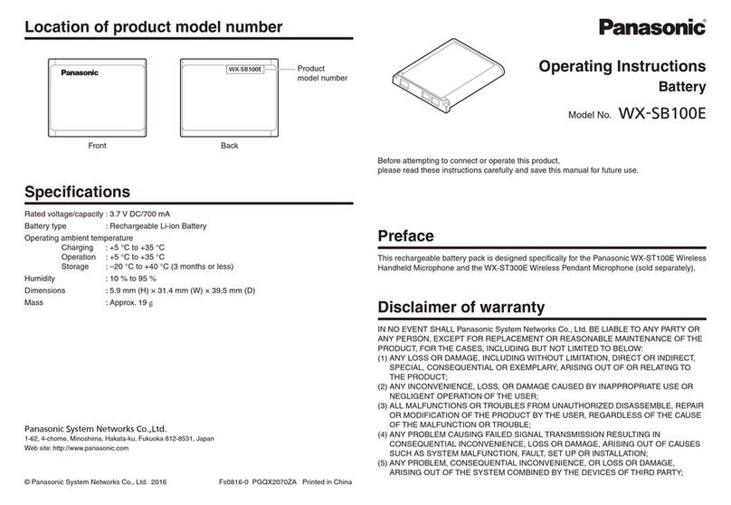 Panasonic WX-SB100E operating instructions
