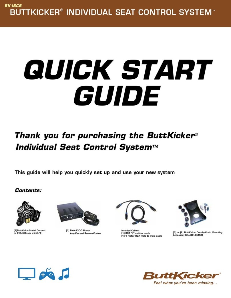 ButtKicker INDIVIDUAL SEAT CONTROL SYSTEM BK-ISCS User manual
