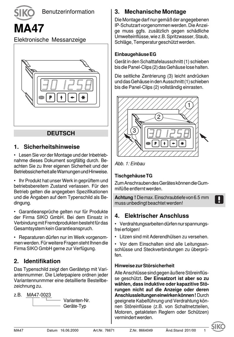 Siko MA47 Operation manual
