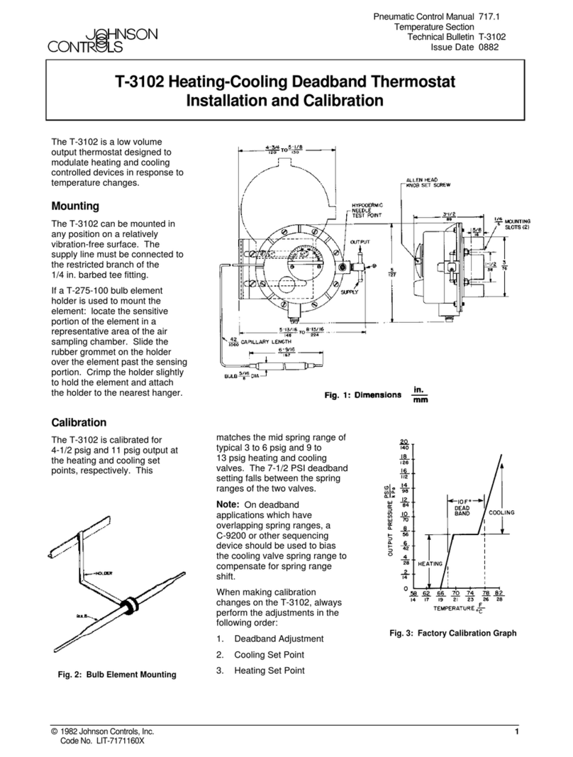 Johnson Controls T-3102 Use and care manual Johnson Controls T-3102 Use and care manual