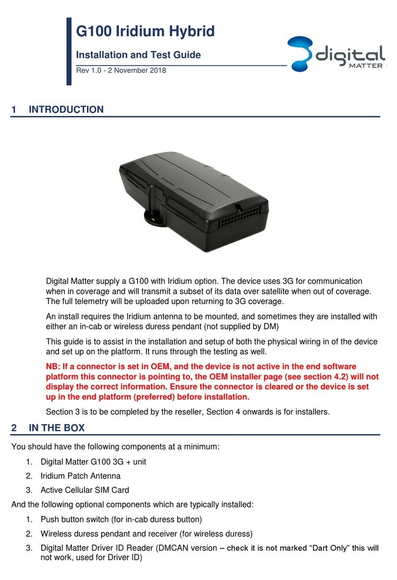 Digital Matter G100 Iridium Hybrid User manual Digital Matter G100 Iridium Hybrid User manual