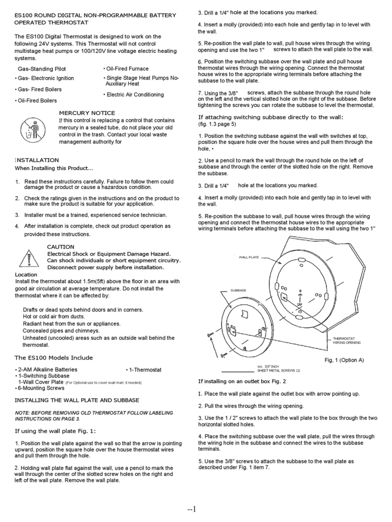 Ecostat ES100 User manual