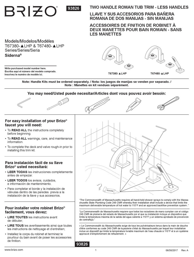 Brizo T67380-LHP Series User manual