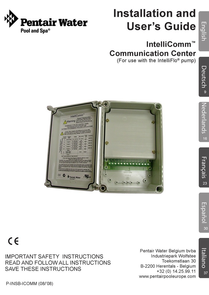 Pentair Pool Products Pool and Spa IntelliComm Installation and user guide
