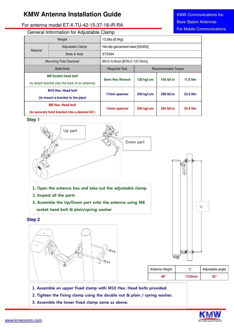 KMW Communications ET-X-TU-42-15-37-18-iR-RA installation guide KMW Communications ET-X-TU-42-15-37-18-iR-RA installation guide