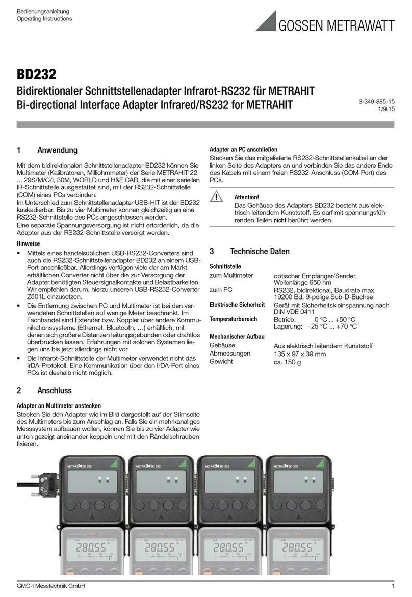 Gossen MetraWatt BD 232 operating instructions