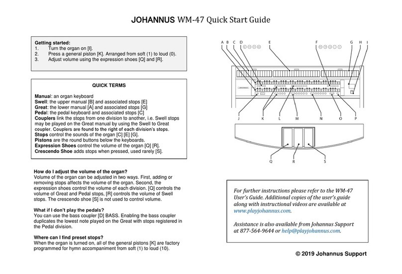 Johannus WM-47 quick start guide