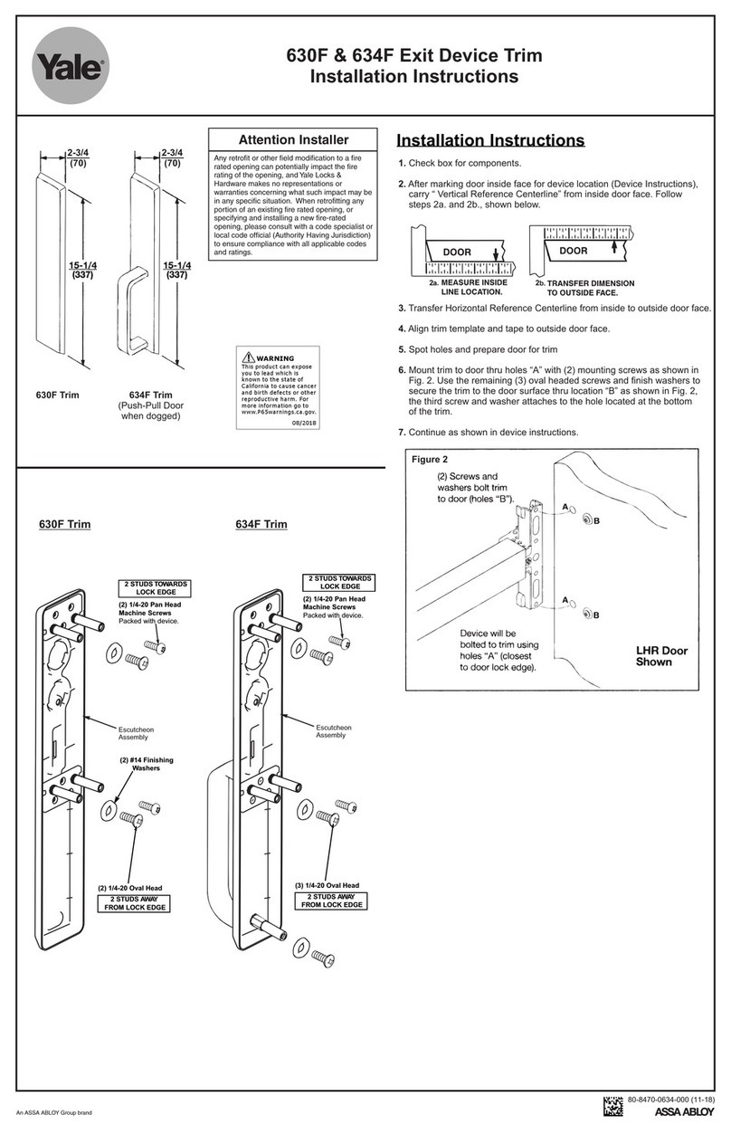Yale 630F User manual