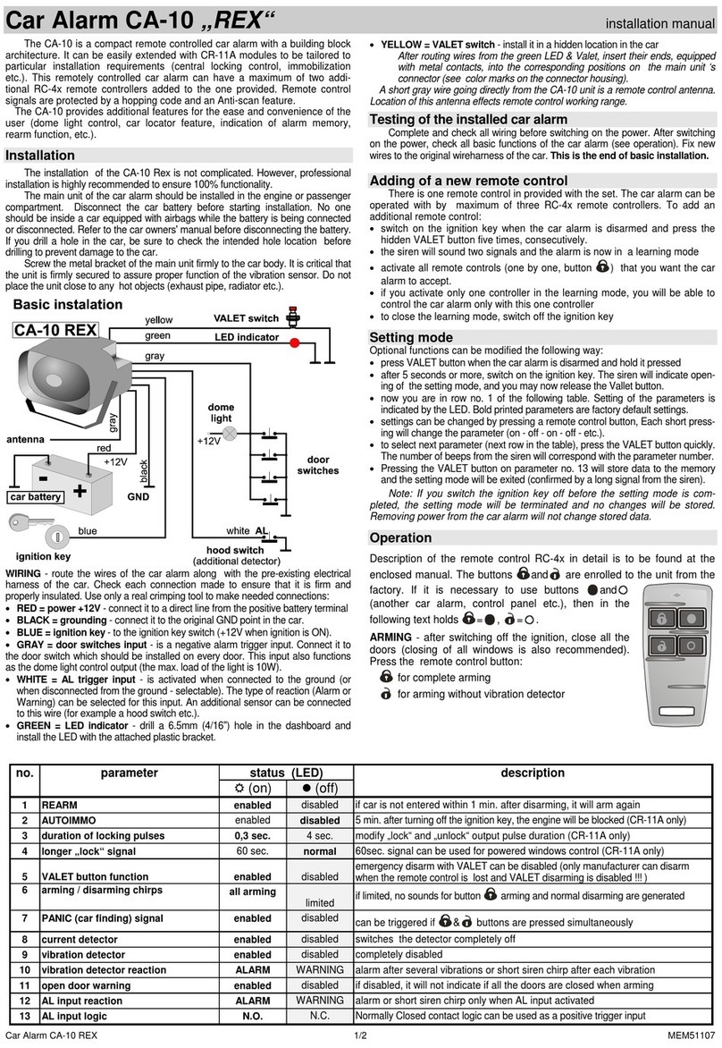 jablotron CA-10 REX installation manual