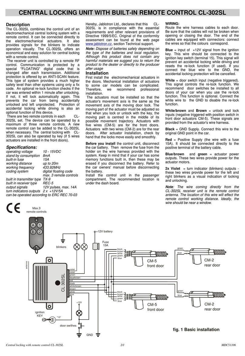 jablotron CL-302SL manual