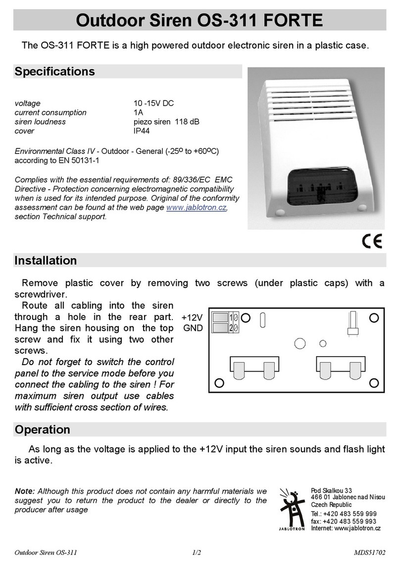 jablotron OS-311 FORTE Installation