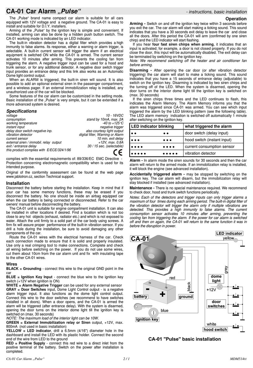 jablotron CA-01 Pulse Instructions & installation