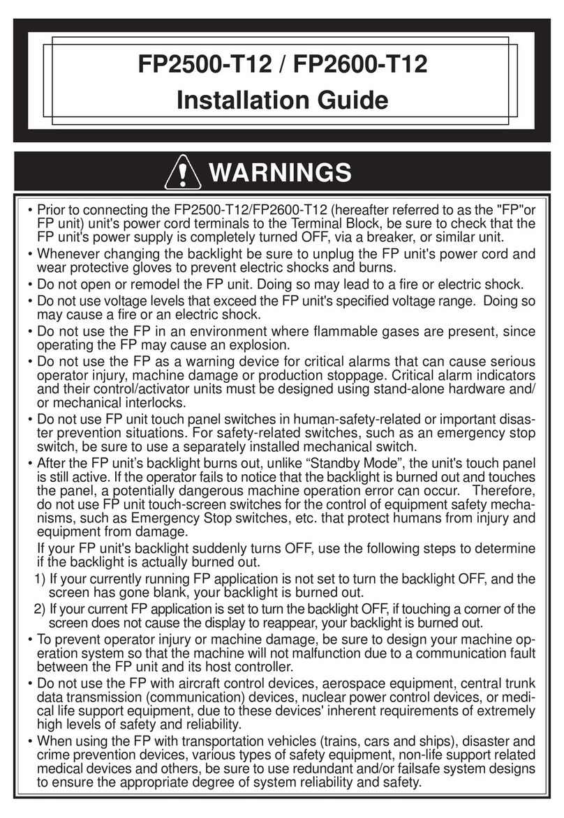 Digital Equipment Pro-face FP2500-T12 installation guide