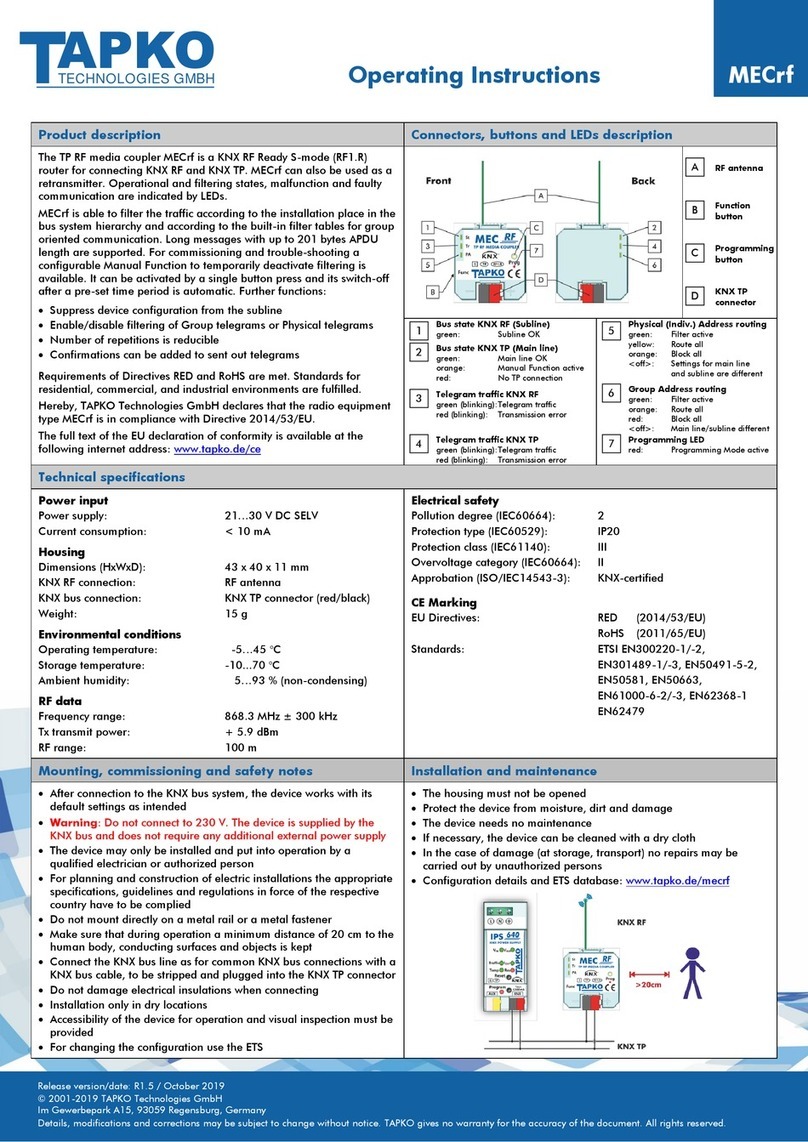 TAPKO MECrf operating instructions