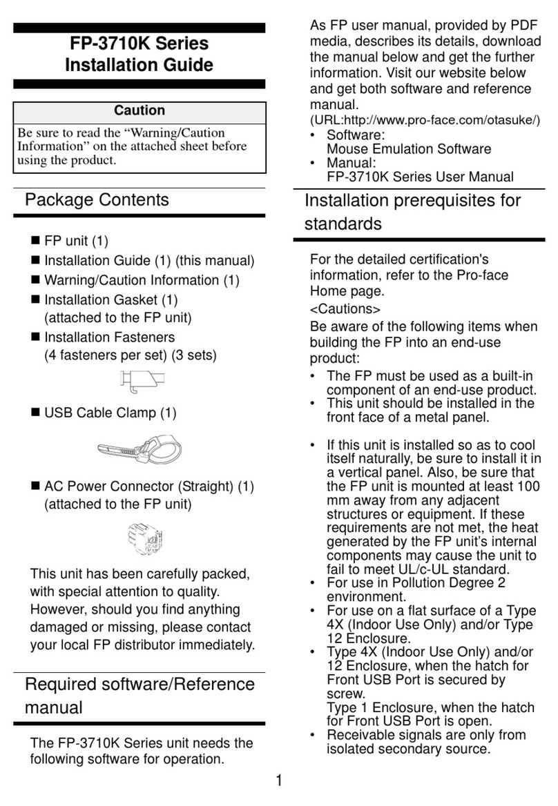 Digital Equipment Pro-face FP-3710K Series installation guide