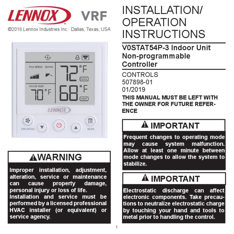 Lennox V0STAT54P-3 Installation instructions Lennox V0STAT54P-3 Installation instructions