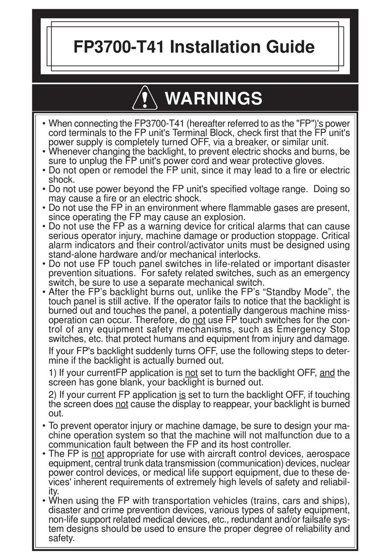 Digital Equipment Pro-face FP3700-T41 installation guide