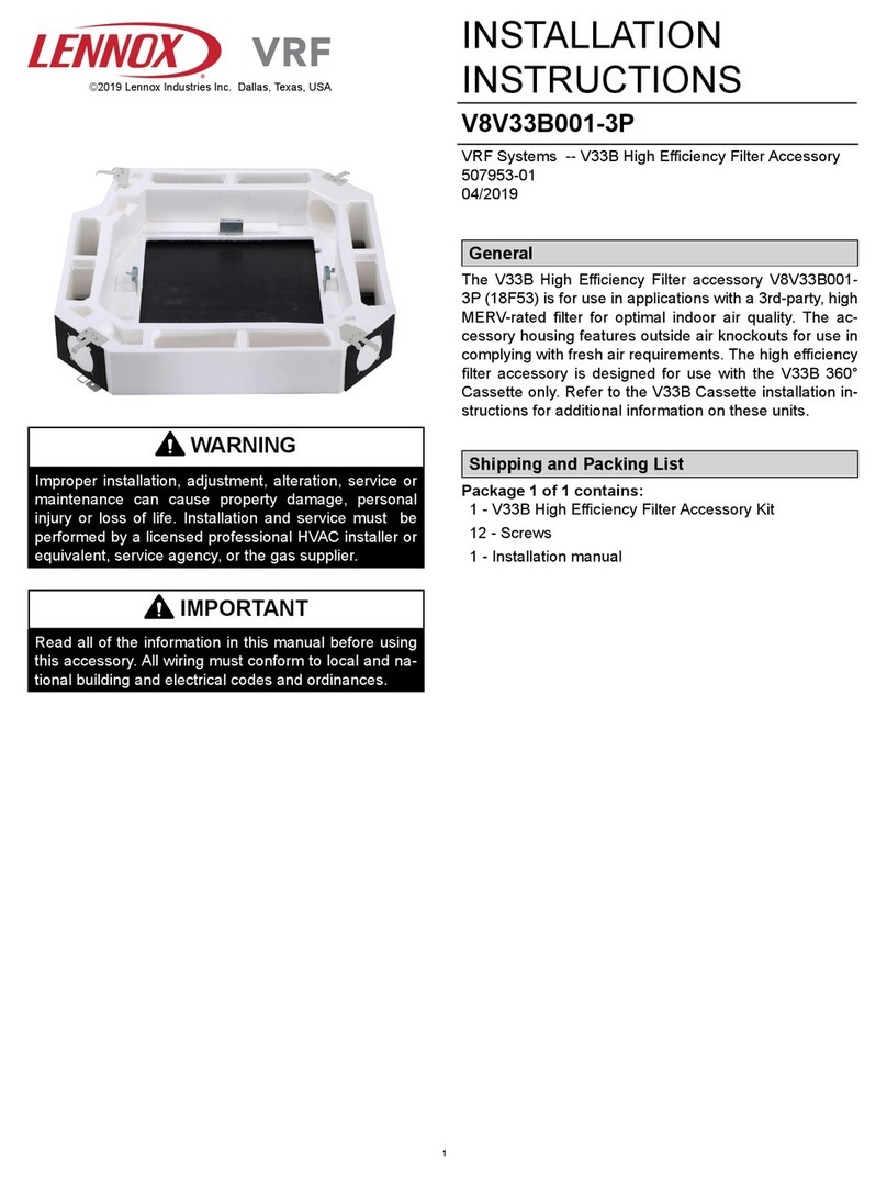 Lennox V8V33B001-3P User manual