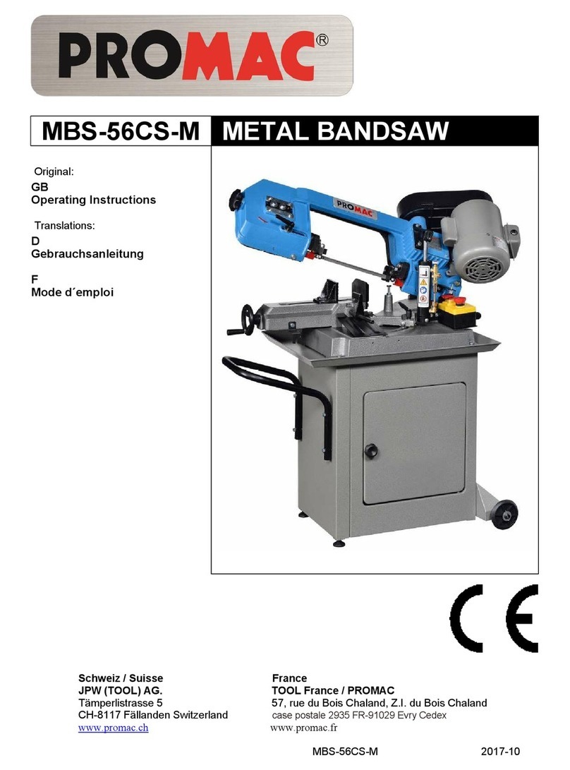Promac MBS-56CS-M operating instructions