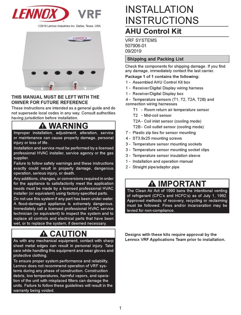 Lennox VPB036H4M User manual