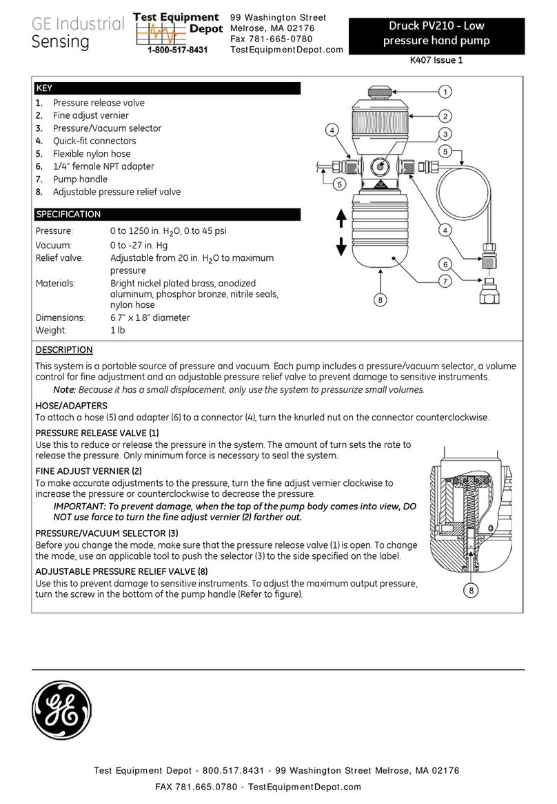GE Druck PV210 User manual