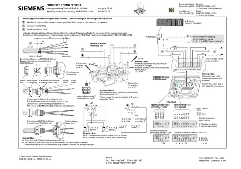 Siemens SIMODRIVE POSMO SI Assembly instructions