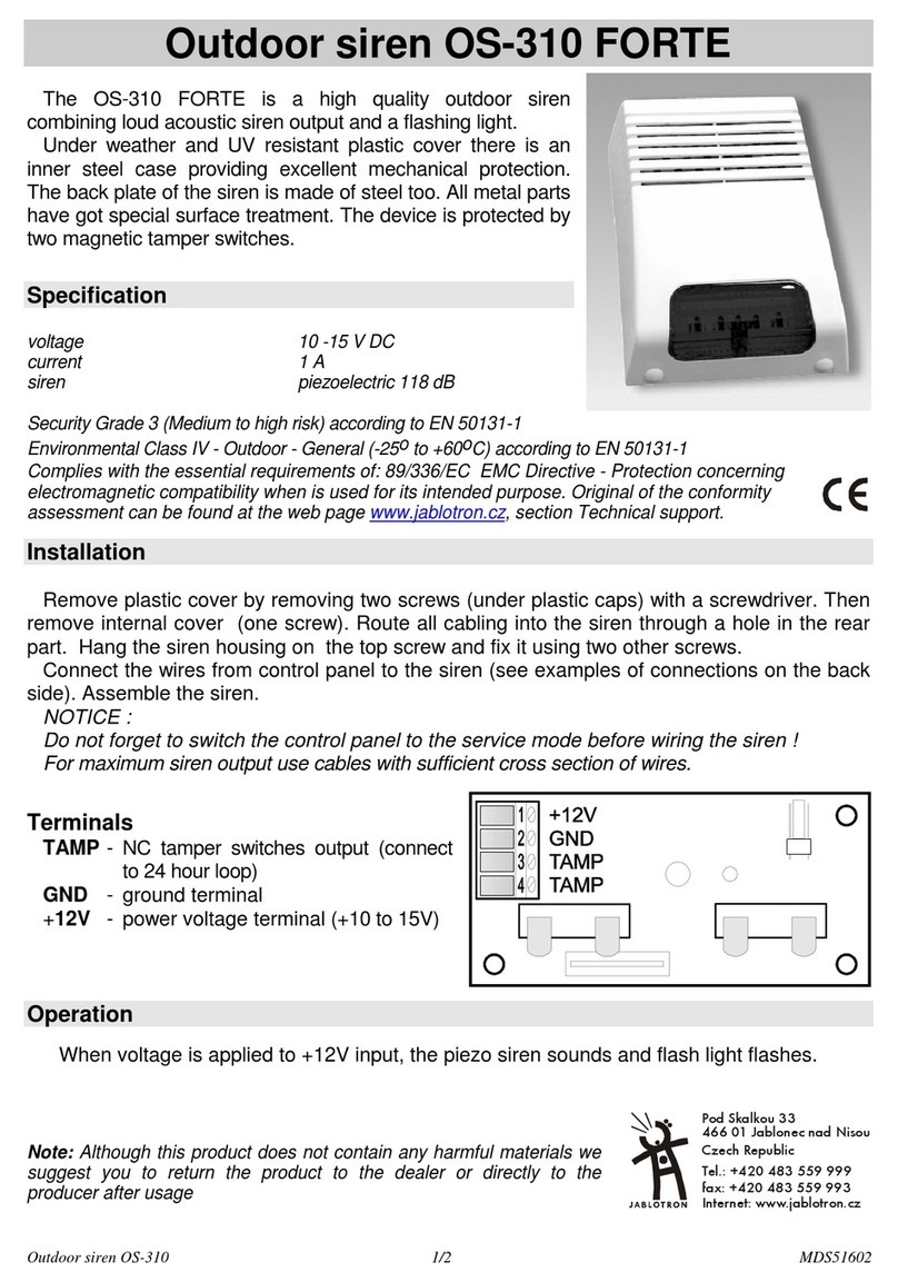 jablotron OS-310 FORTE User manual