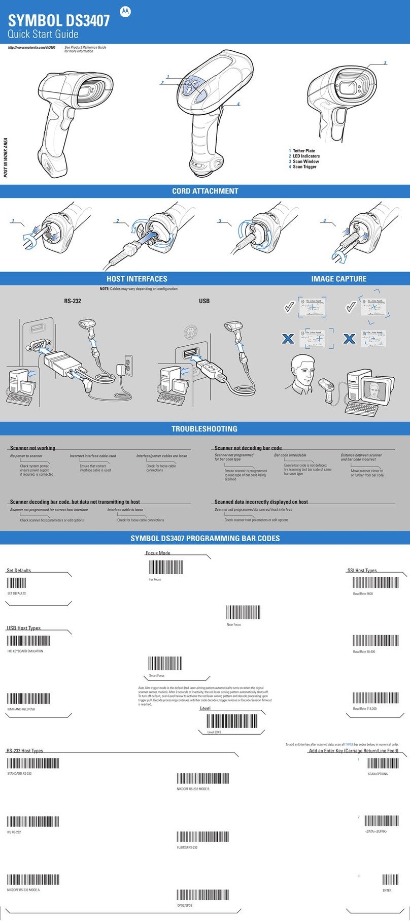 Motorola Symbol DS3407 User manual