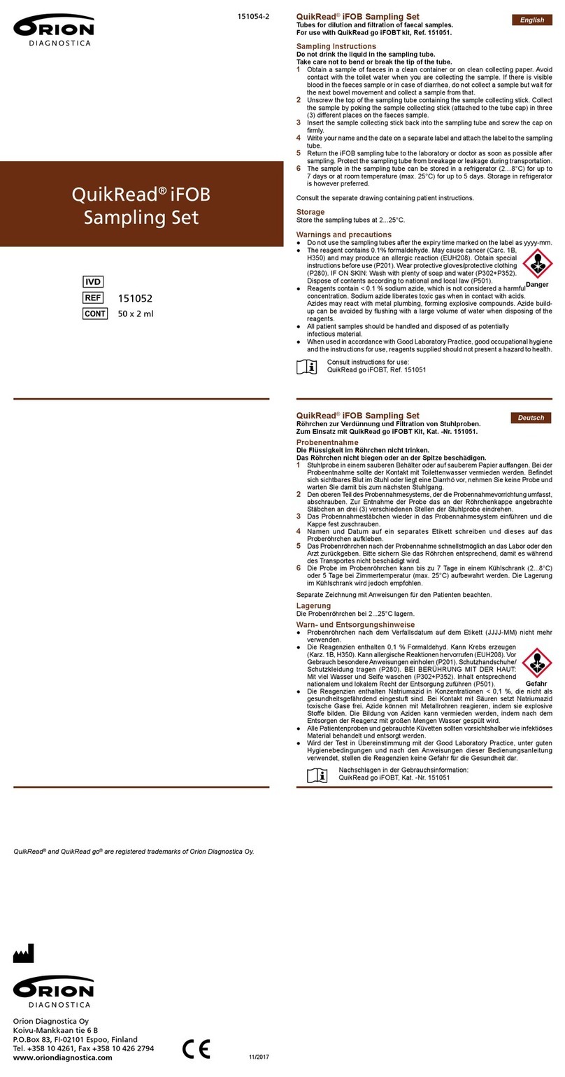 Orion Diagnostica QuikRead iFOB manual