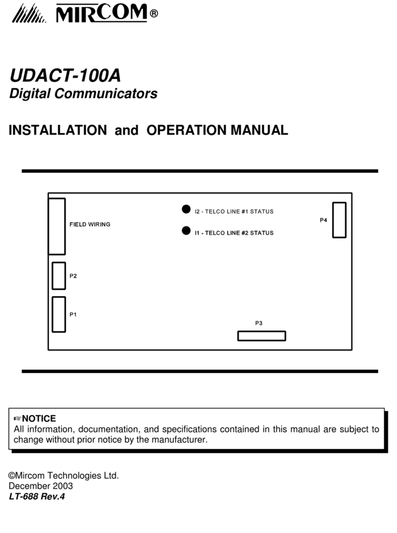 Mircom UDACT-100A Installation and operation manual