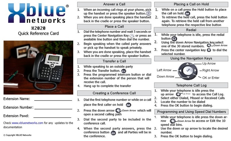 Xblue Networks X2020 Reference guide
