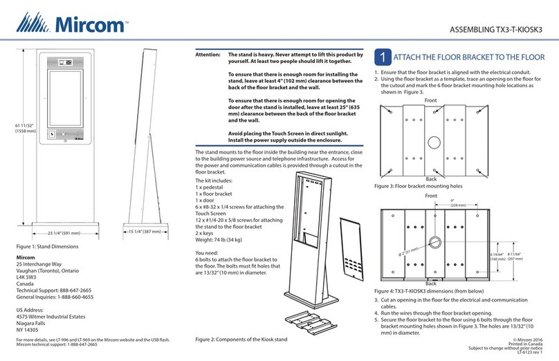 Mircom TX3-T-KIOSK3 Assembly manual