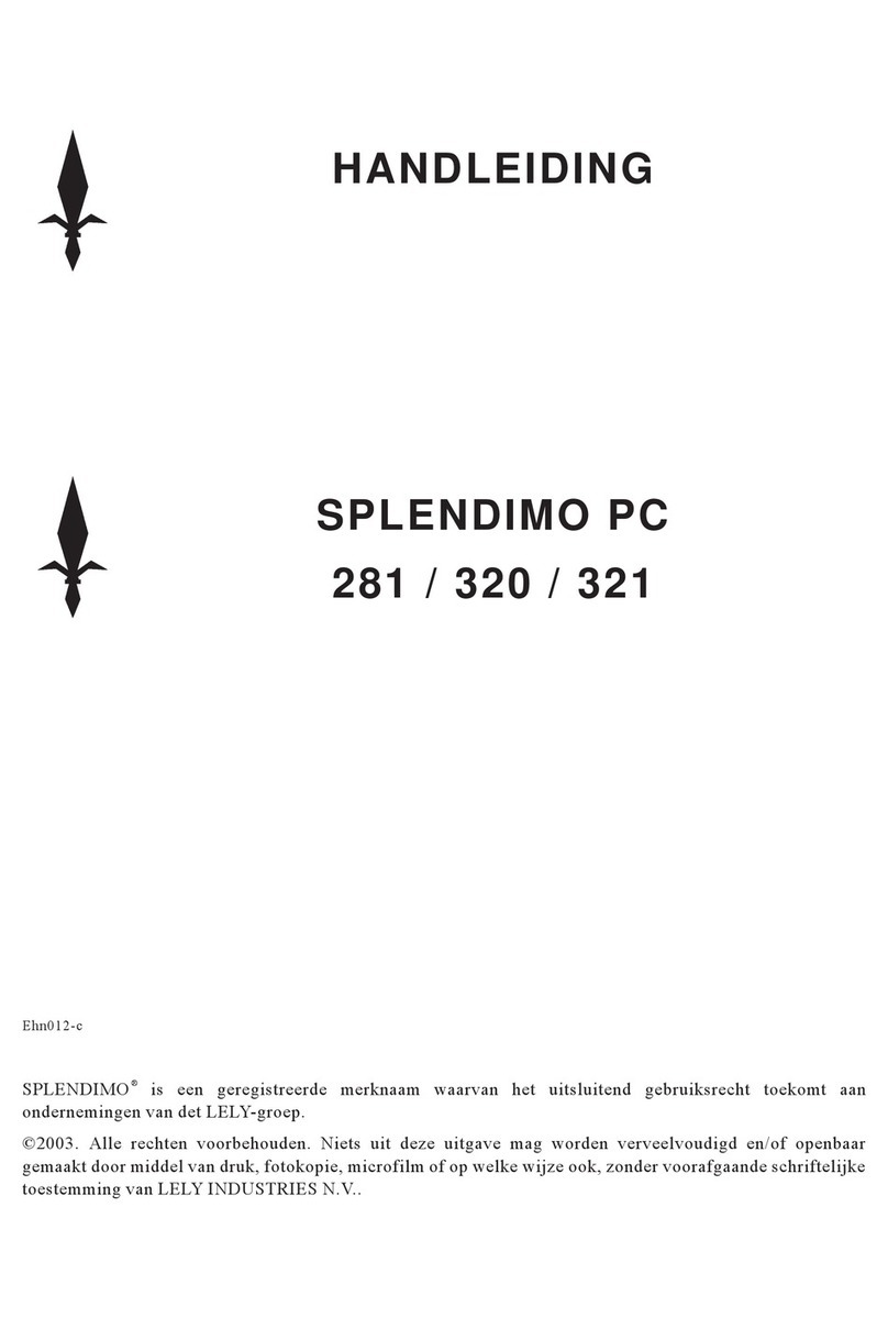 LELY SPLENDIMO PC 281 Operator's manual