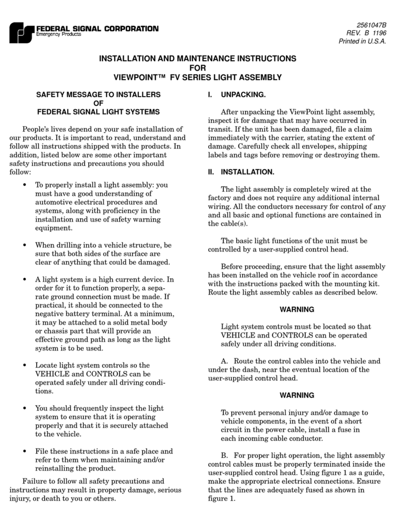 Federal Signal Corporation Viewpoint FV Series User manual Federal Signal Corporation Viewpoint FV Series User manual