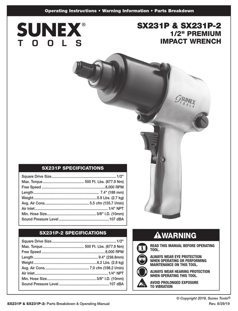 Sunex Tools SX231P operating instructions