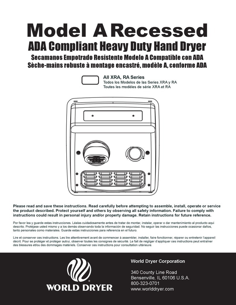 World Dryer XRA Series manual